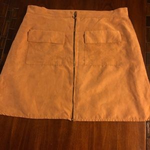 Tan Suede Mini Skirt